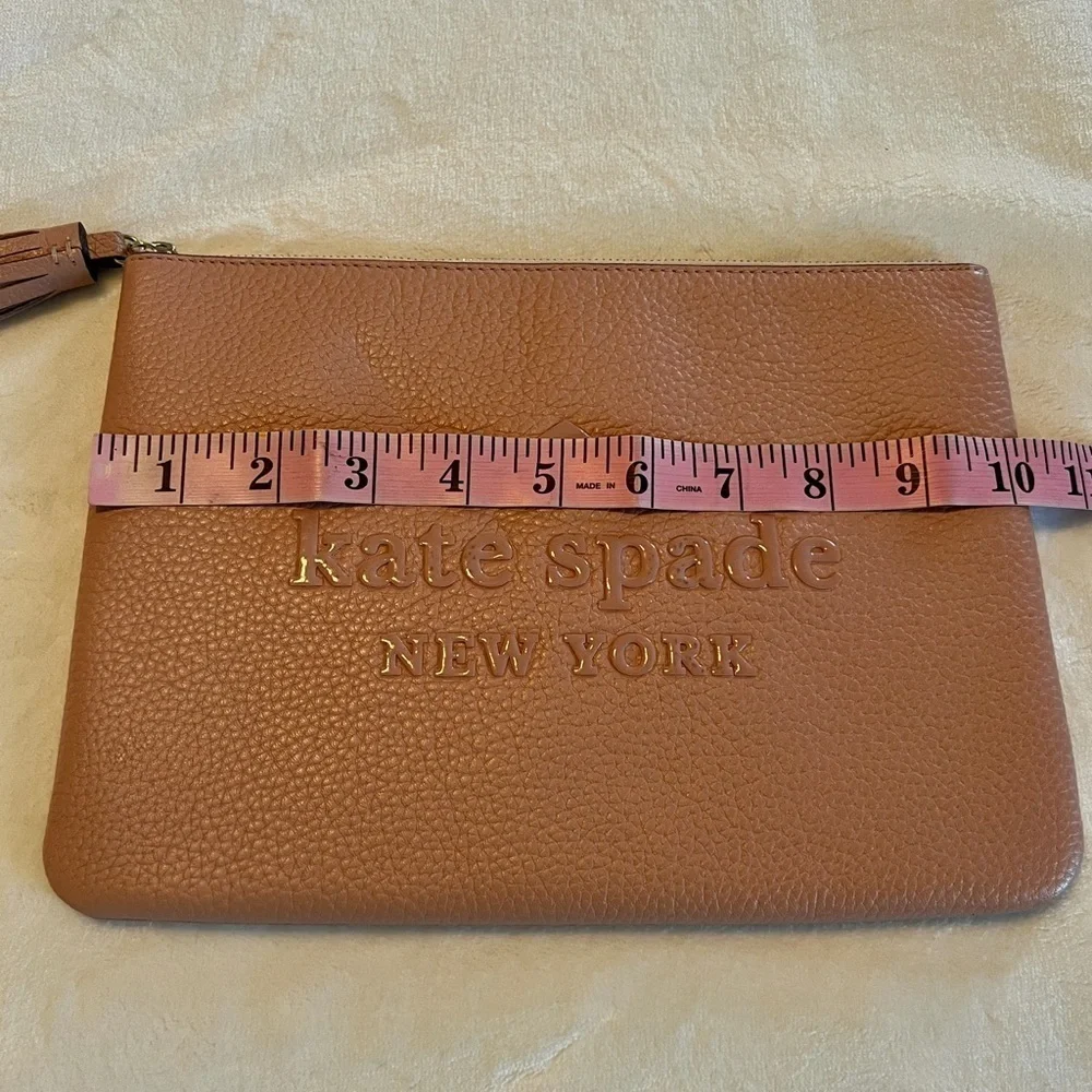Kate spade ♠️ large tassel pouch logo rose pink - Picture 8 of 9